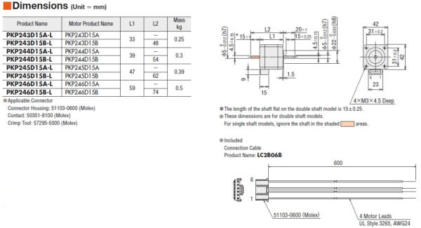 Schrittmotor PKP243D15A-L-129